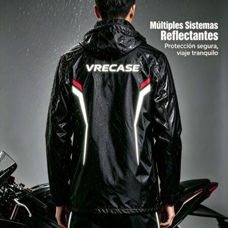 Impermeable para Moto VRECASE con Pantalón – Traje de Lluvia de Tela Oxford Impermeable