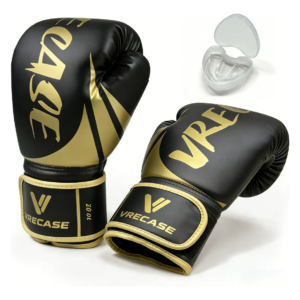 Guantes de Boxeo VRECASE Profesionales con Protector Bucal – Guantes para Box, Kickboxing y Muay Thai 10-14 OZ