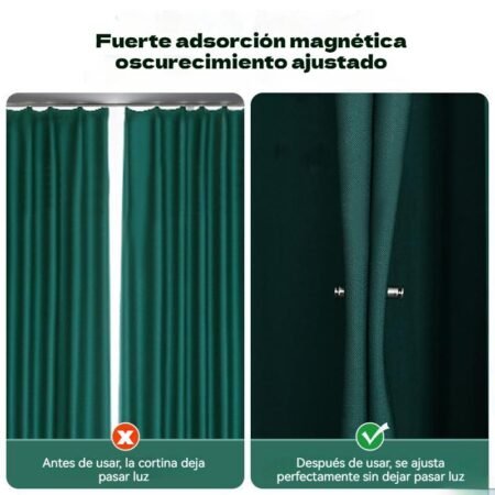 12 Pares de Sujetadores Magnéticos para Cortinas – Broches de Acero Inoxidable Sin Perforaciones, Fuerte Sujeción