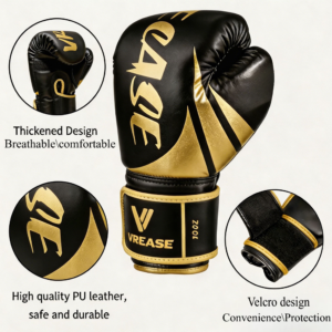 Guantes de Boxeo VRECASE Profesionales con Protector Bucal – Guantes para Box, Kickboxing y Muay Thai 10-14 OZ