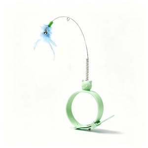 Kit de Juguetes Interactivos para Gato – Collar Láser Morado + Varita de Plumas con Pulsera Verde