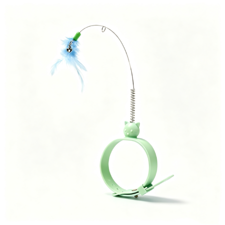 Kit de Juguetes Interactivos para Gato – Collar Láser Morado + Varita de Plumas con Pulsera Verde