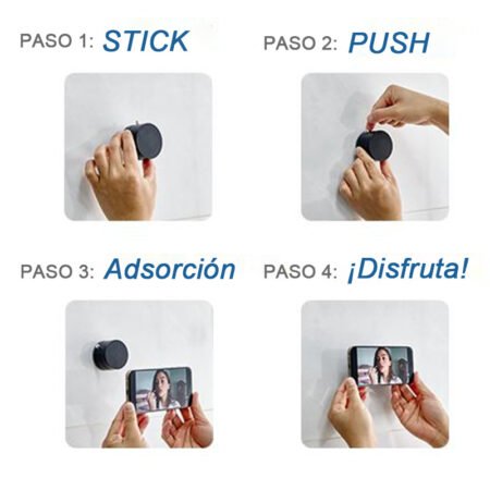 Soporte Magnético para Celular de Auto con Ventosa Ajustable – Rotación 360° para Tablero y Parabrisas