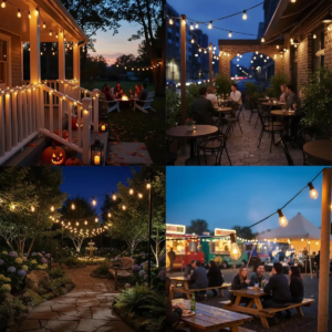 Guirnalda de Luces LED para Exterior 15 m con 25+2 Focos – Luces Impermeables para Jardín, Patio y Terraza