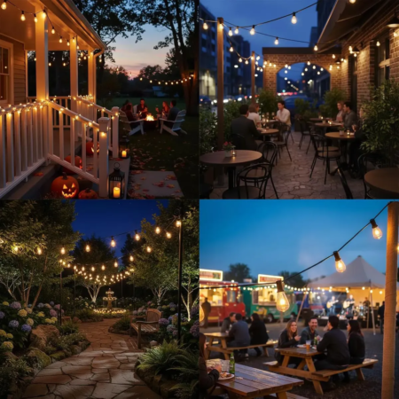 Guirnalda de Luces LED para Exterior 15 m con 25+2 Focos – Luces Impermeables para Jardín, Patio y Terraza
