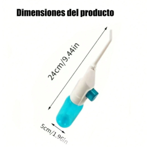 Irrigador Bucal Manual Portátil 2 en 1 (2 Piezas) – Limpiador Dental e Irrigador Nasal para Casa y Viajes