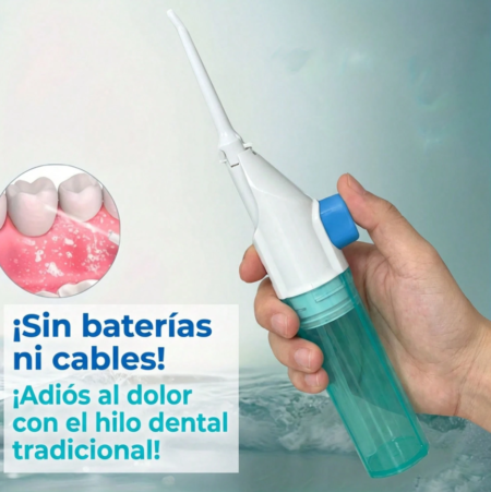 Irrigador Bucal Manual Portátil 2 en 1 (2 Piezas) – Limpiador Dental e Irrigador Nasal para Casa y Viajes