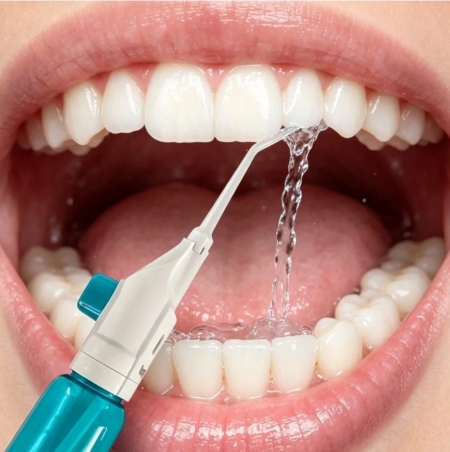 Irrigador Bucal Manual Portátil 2 en 1 (2 Piezas) – Limpiador Dental e Irrigador Nasal para Casa y Viajes