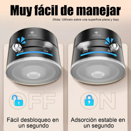 Soporte Magnético para Celular de Auto con Ventosa Ajustable – Rotación 360° para Tablero y Parabrisas