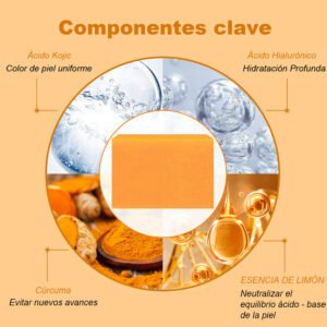 Jabón en Barra Lotlash con Cúrcuma y Ácido Kójico (2 o 3 Piezas) – Limpiador Facial y Corporal 150 g
