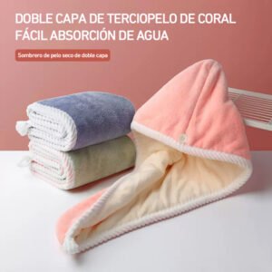 2 Toallas de Microfibra para Cabello – Súper Absorbentes, Secado Rápido, Turbante para Cabello, Rosa y Azul