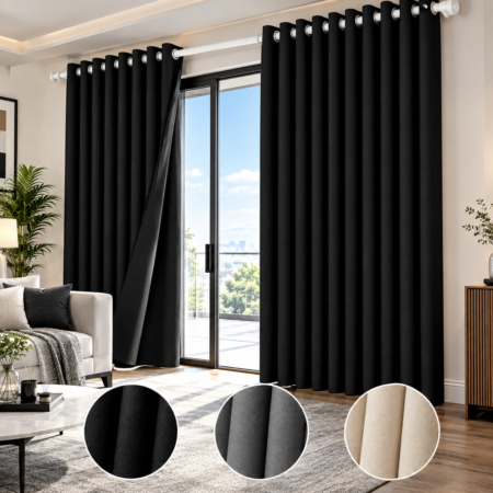 FOZOVAR Cortinas Blackout 230x300 cm para Ventana, 2 Paneles Opacos para Dormitorio y Sala