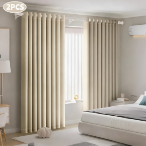 1 (2) FOZOVAR Cortinas Blackout 160x214 cm para Ventana, 2 Paneles Opacos para Dormitorio y Sala