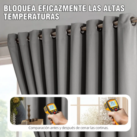 2 FOZOVAR Cortinas Blackout 160x214 cm para Ventana, 2 Paneles Opacos para Dormitorio y Sala