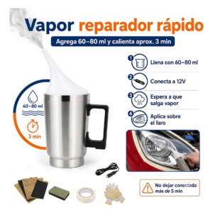 VRECASE Restaurador de Faros 200 ml | Kit Pulidor para Faros de Auto, Renovador de Plástico Transparente