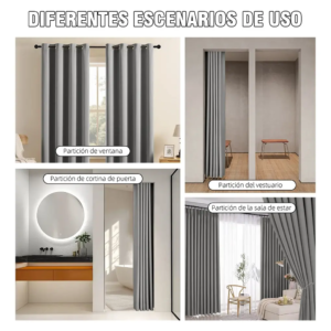 4 FOZOVAR Cortinas Blackout 160x214 cm para Ventana, 2 Paneles Opacos para Dormitorio y Sala