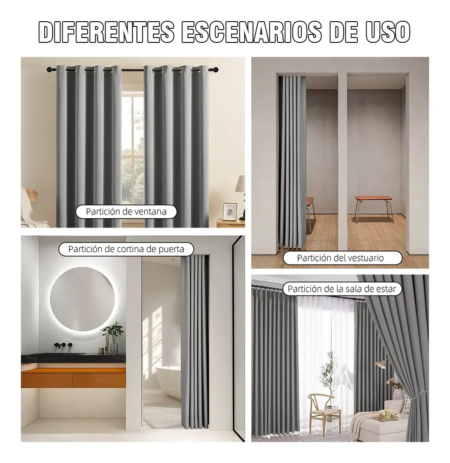4 FOZOVAR Cortinas Blackout 160x214 cm para Ventana, 2 Paneles Opacos para Dormitorio y Sala