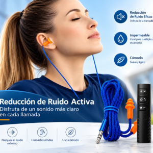 Tapones Auditivos Bluetooth NRR29 con Receptor 3.5 mm | Antiruido para Trabajo