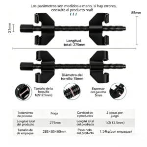 2 Compresor de Resortes para Amortiguador 27 cm, Juego de 2 Opresores de Resorte de Suspensión VRECASE