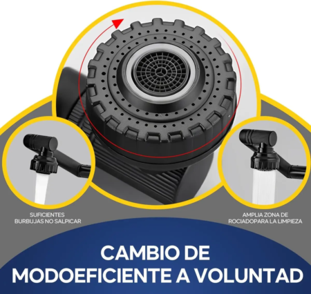 Grifo Para Baño Monomando Lavabo Hogar Cocina 2 Modos Negro con 360° Rotación y Control de Temperatura para Lavamanos VRECASE