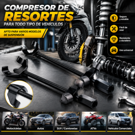 重制6 Compresor de Resortes para Amortiguador 27 cm, Juego de 2 Opresores de Resorte de Suspensión VRECASE