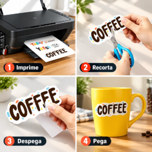 重制图5 Vinil Adhesivo Imprimible Blanco Brillante A4 50 Hojas para Impresoras Inkjet y Cricut Impermeable con Adhesivo Removible Fácil de Despegar