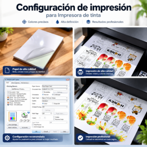 重制图6 Vinil Adhesivo Imprimible Blanco Brillante A4 50 Hojas para Impresoras Inkjet y Cricut Impermeable con Adhesivo Removible Fácil de Despegar
