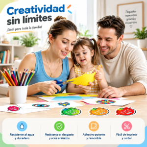 重制图7 Vinil Adhesivo Imprimible Blanco Brillante A4 50 Hojas para Impresoras Inkjet y Cricut Impermeable con Adhesivo Removible Fácil de Despegar